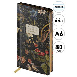Еженедельник недатированный МАЛЫЙ ФОРМАТ А6 87*165мм искусственная кожа " Bruno Visconti " 64л Flora. Лесные ягоды, линия, бежевый блок 80г/м2, печать в 2 краски, ляссе, золотой обрез, скругленные уголки, справочная информация