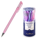 Ручка шариковая " Bruno Visconti " EasyWrite Zefir, синяя 0,5мм, толщина письма 0,4мм, пластиковый корпус, покрытие soft-touch, цвет корпуса - ассорти, резиновый держатель, металлический наконечник, колпачок с клипом, сменный стержень, пластиковый тубус