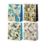 Пакет бумажный " Basir " 26*32*12см, ассорти (без возможности выбора дизайна), ламинированный, золотое тиснение