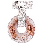 Набор канцелярский " deVente " Gold Rose из 4-х предметов (кнопки силовые - 20 шт, зажимы для бумаг 19 мм - 4 шт, скрепки розовые 50мм - 15 шт, скрепки 28 мм - 50 шт)