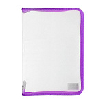 Папка " Пчелка " А4-01 (325*230*25мм) молния вокруг, бесцветная, сиреневая окантовка, пластик