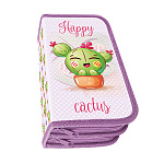 Пенал " Пчелка " ПО-09 2 отделения 105*190*50мм Happy cactus, ламинированный картон