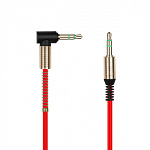 Кабель Aux Jack 3,5mm - Jack 3,5mm " Smartbuy " красный, боковой, 1м, силикон