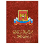 Папка адресная ламинированная с поролоном А4 Поздравляем с юбилеем Гроза с гербом и флагом, тиснение фольгой, " Имидж "