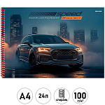 Альбом А4 24л цветная спираль" Проф-Пресс " Дрифт в ночном городе, обложка- мелованный картон, твин-лак, блок- офсет 100г/м2, 1 дизайн в спайке