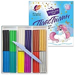 Пластилин " Луч " Волшебная палитра 12цв со стеком, с золотом и серебром, картонная упаковка