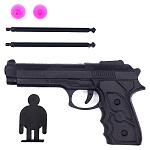 Пистолет с присосками " Toys " 17*8см, 2 присоски, фигурка-мишень 6*3,5см