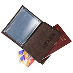 Обложка для автодокументов и паспорта " Имидж " Documents коричневая, натуральная кожа, тиснение конгрев