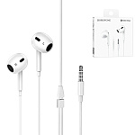 Наушники " Borofone " BM80 Max Gorgeous белые, вкладыши, проводные, микрофон, кнопка ответа, регулятор громкости, jack 3,5мм, длина - 1,2м