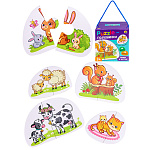 Пазлы-половинки " Рыжий кот " 28элементов Мамы и детки, картонная упаковка