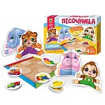 Игра развивающая " Русский стиль " Песочница, состав: игровое поле, фигурки - 4шт, карточки - 36шт, правила игры, картонная упаковка 32*22*3см