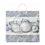 Пакет Новогодний ПЭ " Интерпак " с пластиковой ручкой ПВД, 38*35см 90мкм Лед