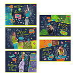 Альбом с пластиковой обложкой А4 40л " Hatber " Street Style (ассорти), скоба, блок- офсет 100г/м2, 1 дизайн в спайке, 5 дизайнов в коробке