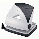 Дырокол на 20л " KW-trio " Bias Medium металл/пластик, противоскользящая резиновая вставка, встроенная линейка, серый/черный