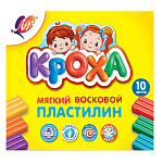 Пластилин " Луч " Кроха 10цв 165г мягкий восковой, со стеком, картонная упаковка
