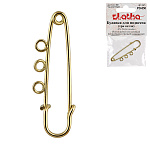 Булавка для подвесок " Zlatka " №01 5см 3 петли под золото, пакет, европодвес