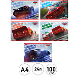 Альбом А4 24л " Hatber " Тачки. Disney (ассорти), на скобе, обложка- мелованный картон, блок- офсет 100г/м2, 1 дизайн в спайке, 5 дизайнов в коробке