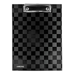 Планшет " deVente " МАЛЫЙ ФОРМАТ А5 Total black, черный с дизайном, вертикальный, с верхним зажимом, матовый ламинированный картон 2 мм, выборочный лак, индивидуальная упаковка