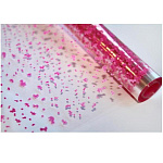 Упаковочная пленка " Миленд " 70см*7,5м Мошка, розовая, в рулоне, 40мкм, прозрачная