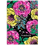 Записная книжка 120*170мм 7БЦ 80л " Феникс " Яркие бутоны, клетка, обложка - матовый ламинированный картон, выборочный УФ-лак, сшивка