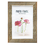 Фоторамка " KWELT " пластиковая 10*15см Светло-коричневая, акриловое стекло 0,5мм, ширина багета - 20мм, серебро