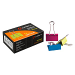 Зажимы " Lamark " цветные неон 41мм 12шт/уп, в картонной коробке