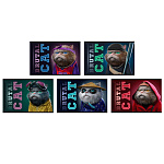 Альбом А4 24л " ПЗБМ " Брутальные коты (ассорти), на скобе, обложка- ламинированный картон, твин-лак, блок- офсет 100г/м2, 5 дизайнов