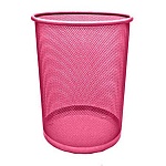 Корзина для мусора " KWELT " 10л металлическая, сетчатая, темно-розовая