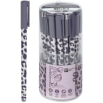 Ручка шариковая " Феникс " синяя 0,5мм Леопард сиреневый, в пластиковой тубе