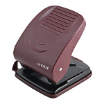 Дырокол на 40л " deVente " Stripe металл/пластик, встроенная линейка со шкалой, съемный поддон для конфетти, бордовый