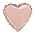 Шар фольгированный 30"/76см Сердце металлик Rose Gold