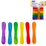 Деревянные палочки " Mazari " Плоские 1,5*9,4см, 50шт, ассорти цветов, пакет, европодвес