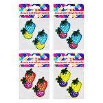 Термонаклейка с вышивкой "Две Клубнички " 40*25мм, 2шт в упаковке, цвет - ассорти, европодвес