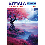 Набор бумаги для рисования " Hatber " А4 20л Волшебное дерево, тиснение, плотность бумаги- 100г/м2, в папке