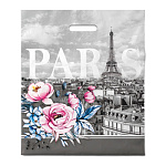 Пакет ПЭ " Интерпак " с вырубной ручкой ПВД, 40*47см 45мкм Грей