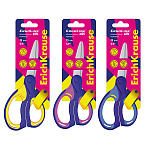 Ножницы детские " Erich Krause " ErgoLine 15см пластиковые ручки с резиновыми вставками, безопасные закругленные лезвия, ассорти (без возможности выбора дизайна), картонная упаковка, европодвес