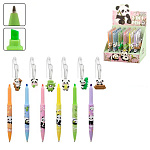 Ручка шариковая с текстовыделителем, 2в1 " Basir " Панда синяя 0,5мм, цветной корпус, картонная упаковка