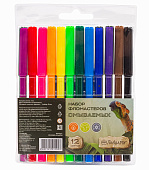 Фломастеры "Мир динозавров" 12 цветов, смываемые, в пластиковом блистере