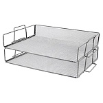 Лоток " KWELT " горизонтальный, 3 отделения, 37*24*21,5см, металлический, сетчатый, серебро