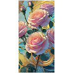 Конверт для денег " Мир поздравлений " 445 Без названия- Розы, золото, 84*168мм, золотая фольга, без текста