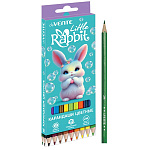 Карандаши цветные деревянные Little Rabbit 18цв " deVente " 2М шестигранные, картонная упаковка, европодвес