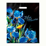 Пакет ПЭ " Интерпак " с вырубной ручкой ПВД, 38*47см 60мкм Ирисы