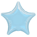 Шар фольгированный 19"/48см Звезда пастель синий