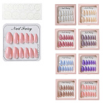 Набор ногти накладные " Mazari " 12шт, ассорти, двусторонние клейкие стикеры, пластиковая упаковка