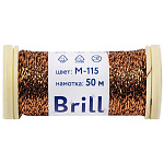 Мулине " Gamma " Brill металлик M-115, черный/под бронзу, полиэстер, 50м