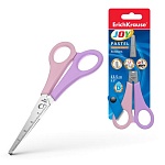 Ножницы для левшей " Erich Krause " Joy Pastel 13,5см Left Hand, металлические, с линейкой, пластиковые ручки, ассорти, блистер, европодвес
