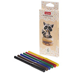 Фломастеры " Hatber " Вот Енот 06цв круглые, вентилируемый колпачок, картонная упаковка, европодвес