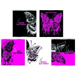 Тетрадь А5 48л клетка " ПЗБМ " Баттерфляй, офсет, на скобе, обложка - мелованный картон, матовая ламинация, УФ-лак, 5 дизайнов в спайке