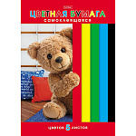 Бумага цветная А4 самоклеящаяся 5л 5цв " Hatber " Привет, Я Мишка, в папке