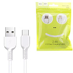 Кабель сетевой USB - Type-C " Hoco " X13 Easy белый, круглый, 1м, 3А, силикон